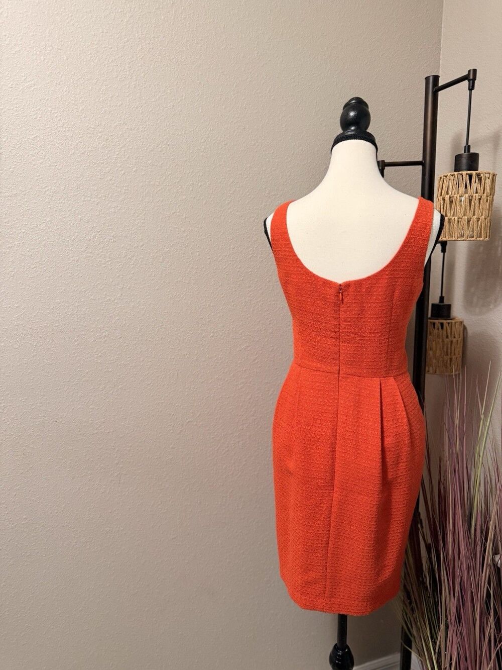 Ann Taylor Dress 6 Sleeveless Orange Sheath EUC - Picture 2 of 5